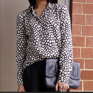 J Crew | Heart Throb Silk Boy Shirt | 10